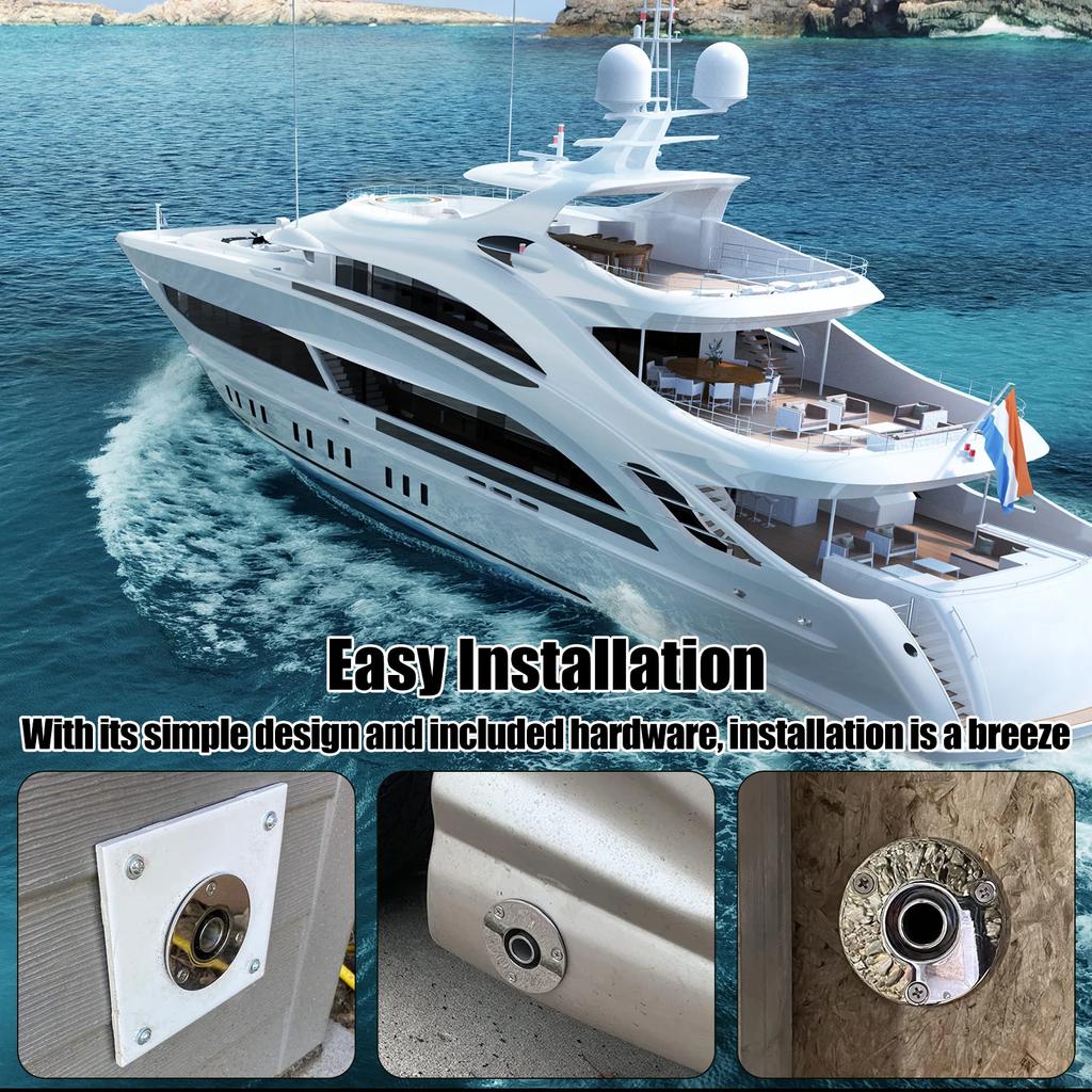 24mm Thru Hull Exhaust Skin Stainless Steel Boat Exhaust Fittings Tube Pipe Socket Hardware Part for Diesel Heaters Exhaust Pipe