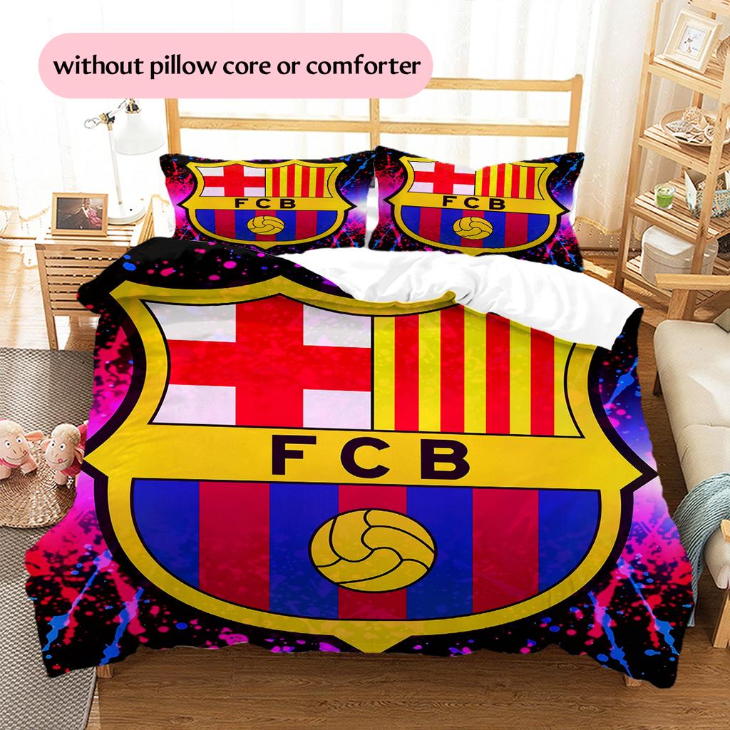 מצעים בעיצוב ברצלונה קישוט לבית מתנת יום הולדת (1 * כיסוי שמיכה + 2 * ציפות, ללא ליבה)