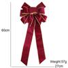 Cloth Christmas Bowknot Pendant Bowknot Flocking Bowknot Ornaments  Party Decor