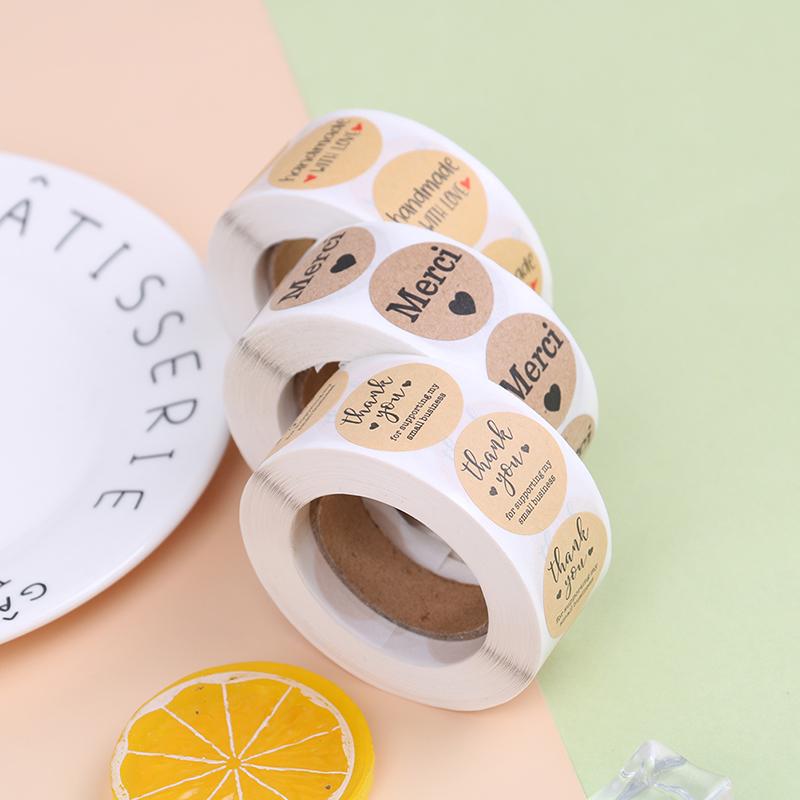 Thank You Stickers Kraft Festival Decorative Stickers Tags Envelope Stickers