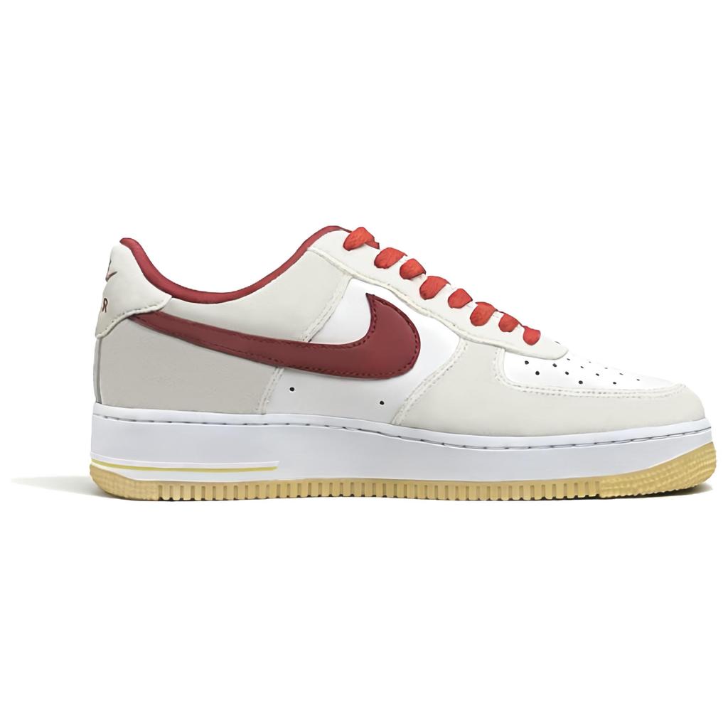 Nike Air Force 1 Red Gold Auspicious Clouds, Year Of The Horse CNY Abrasion Resistant Low Top Skateboard Shoes Unisex IB6388-101(Team1794-)