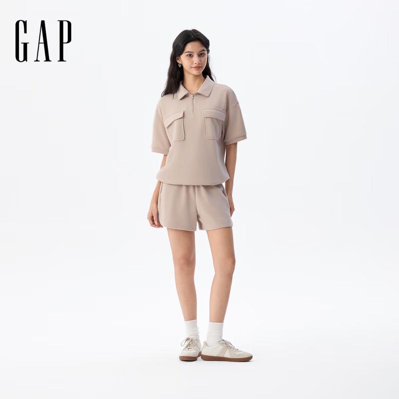 

Gap Women s Embroidered Logo Elastic Waist Shorts M