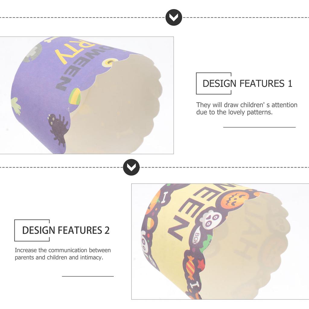 100 Pcs Halloween Cake Cups Eco friendly Cupcake Boxes Baking Supplies Tool Lining Pe Coating Festive Baby Muffins Cakes