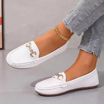 Frühling Damen flache Schuhe Herbst Neue Mode Sneaker Damen 2025 Freizeit zum Hineinschlüpfen Mary Jane Schuhe Runde Spitze Uni Weiche Sohle Flache Loafer
