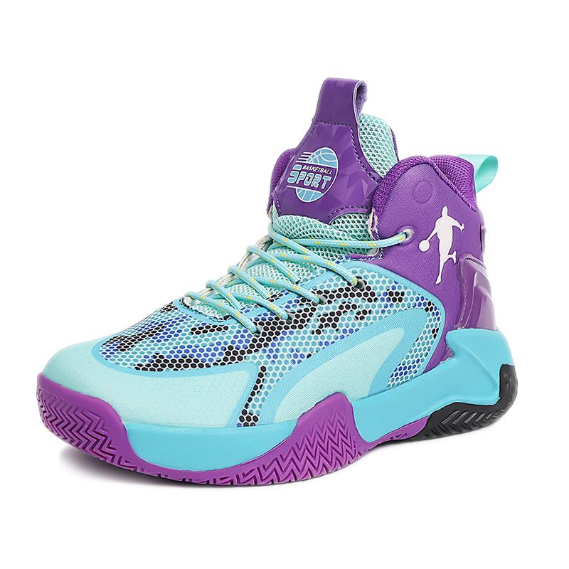 Klassische High-Top-Basketballschuhe Kinder-Trainer Atmungsaktives Mesh Basketballstiefel Jungen Outdoor Rutschfest Kinder-Sportschuhe
