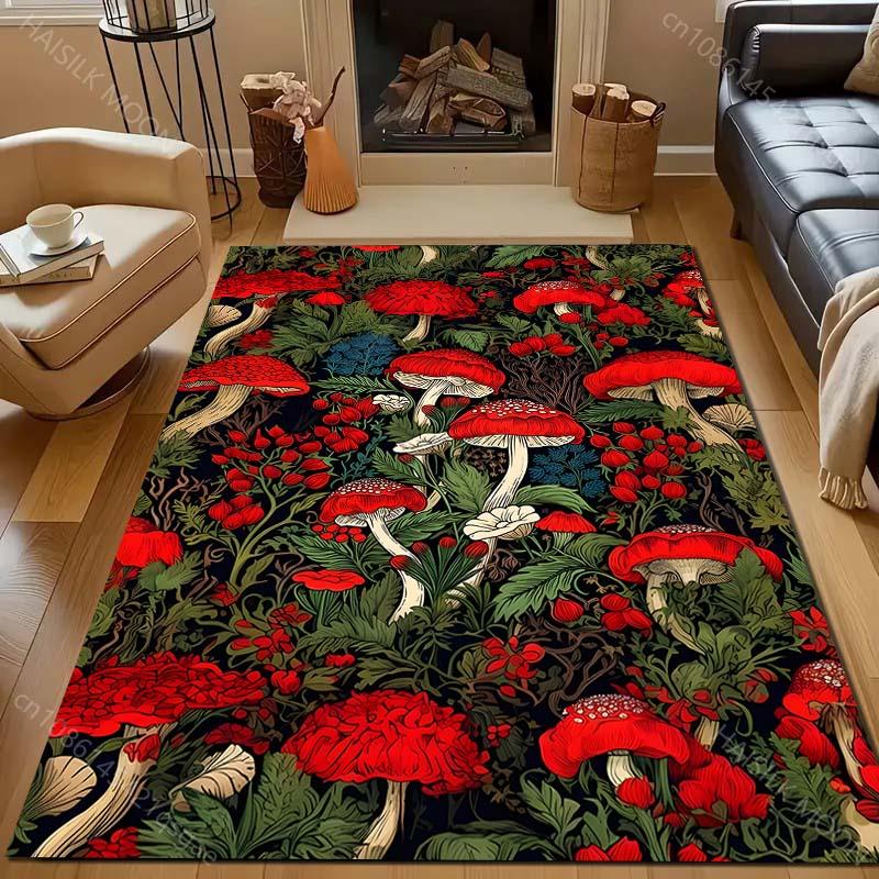 

Ковер с принтом красных грибов разных размеров для спальни, гостиной, прикроватный, под диван, напольный коврик, современный домашний декор, ковер для зонирования пространства 40x60cm (16x24in)