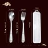 Stainless Steel Children's Fork Spoon Baby Spoon One Creative Cartoon Complementary Food Learning Eating Spoon Fork Set