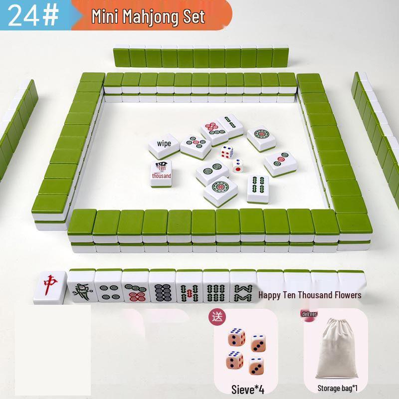 Compact Hand-Rubbed Mini Mahjong Set for Travel & Outdoor Use