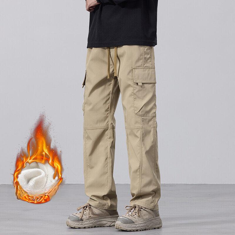 Men's Thermal American Shock Pants Winter Loose Straight Long Pants