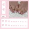 Chic French Diamond Flash Toenail Art: Sweet & Cool Fake Nails for Feet
