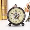 Retro small alarm clock ornament, desk clock, silent desk clock, home living room, bedroom, desktop clock, desk clock pendulum