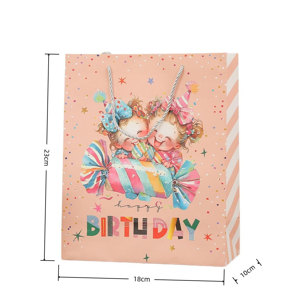 20 Piezas Bolsas de Regalo para Fiesta con Lámina Dorada Bolsas de Embalaje de Papel con Asas para Fiesta de Cumpleaños Infantil Pastel Dulces Postres Regalos