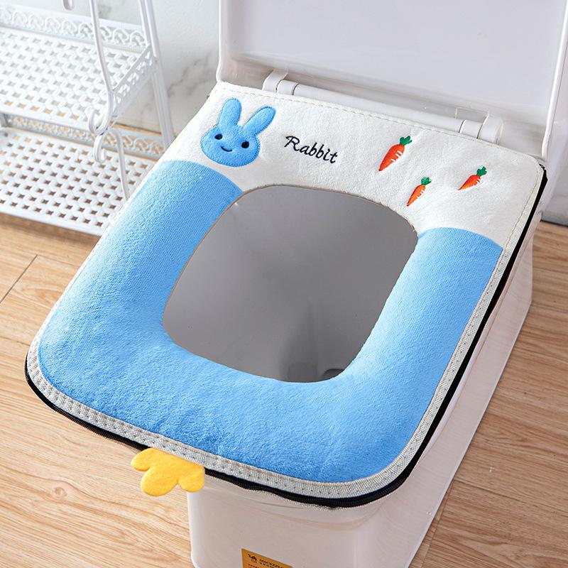 Four Seasons Universal Zipper Ring Cover Waterproof Household Winter Toilet Cover Rabbit Toilet default
