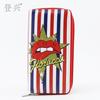 New polka dot lips women's PU long wallet, wallet clutch