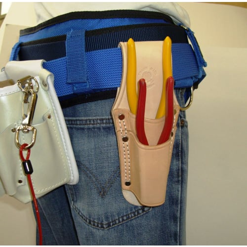 KOZUCHI Tanned Leather Pliers Holder, 2-Tier, Double-Stitched, Embossed, SP-04