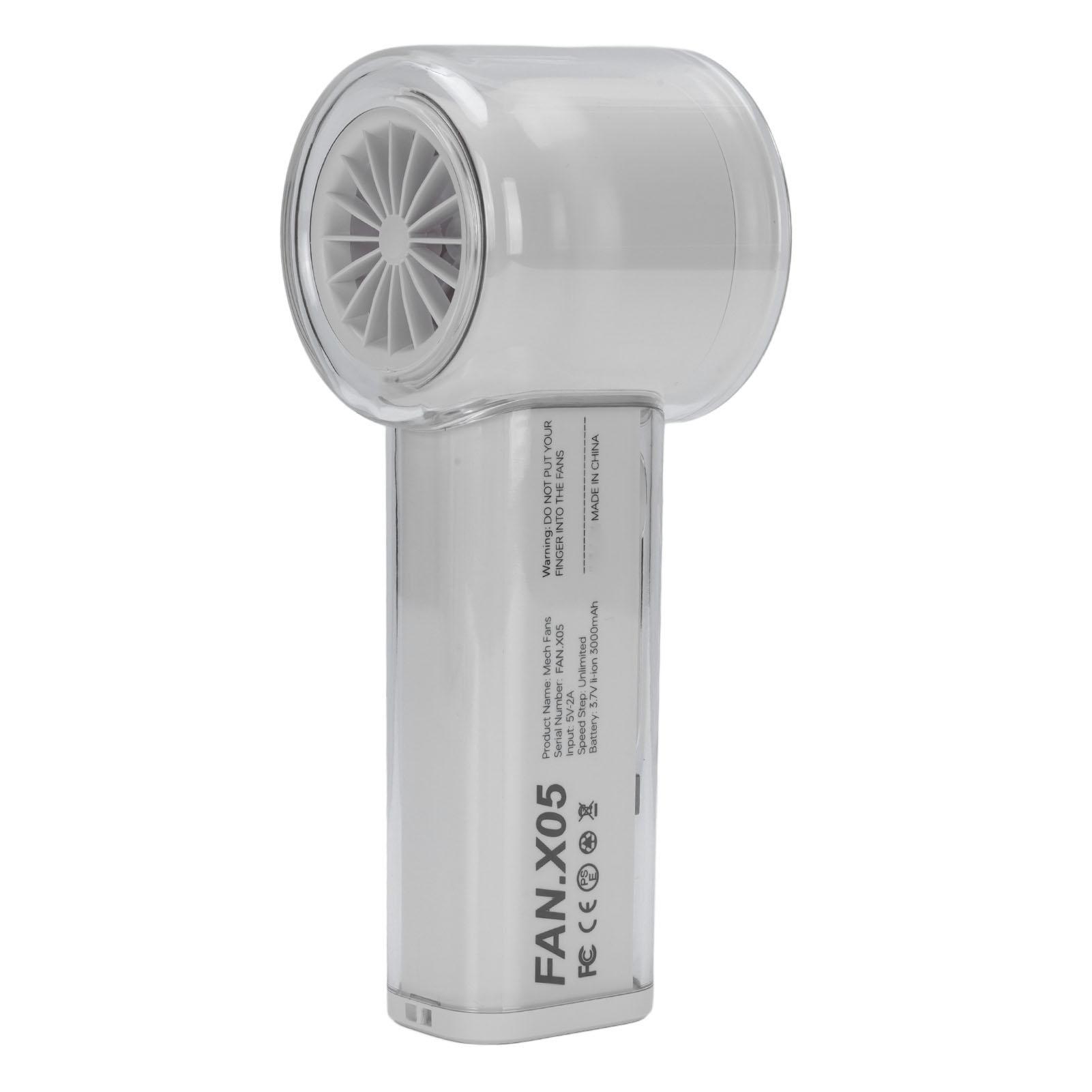 

Ice Cooling Handheld Turbine Fan Transparent USB Rechargeable 100 Speed Adjustable 13000rpm High Speed Handheld Ice