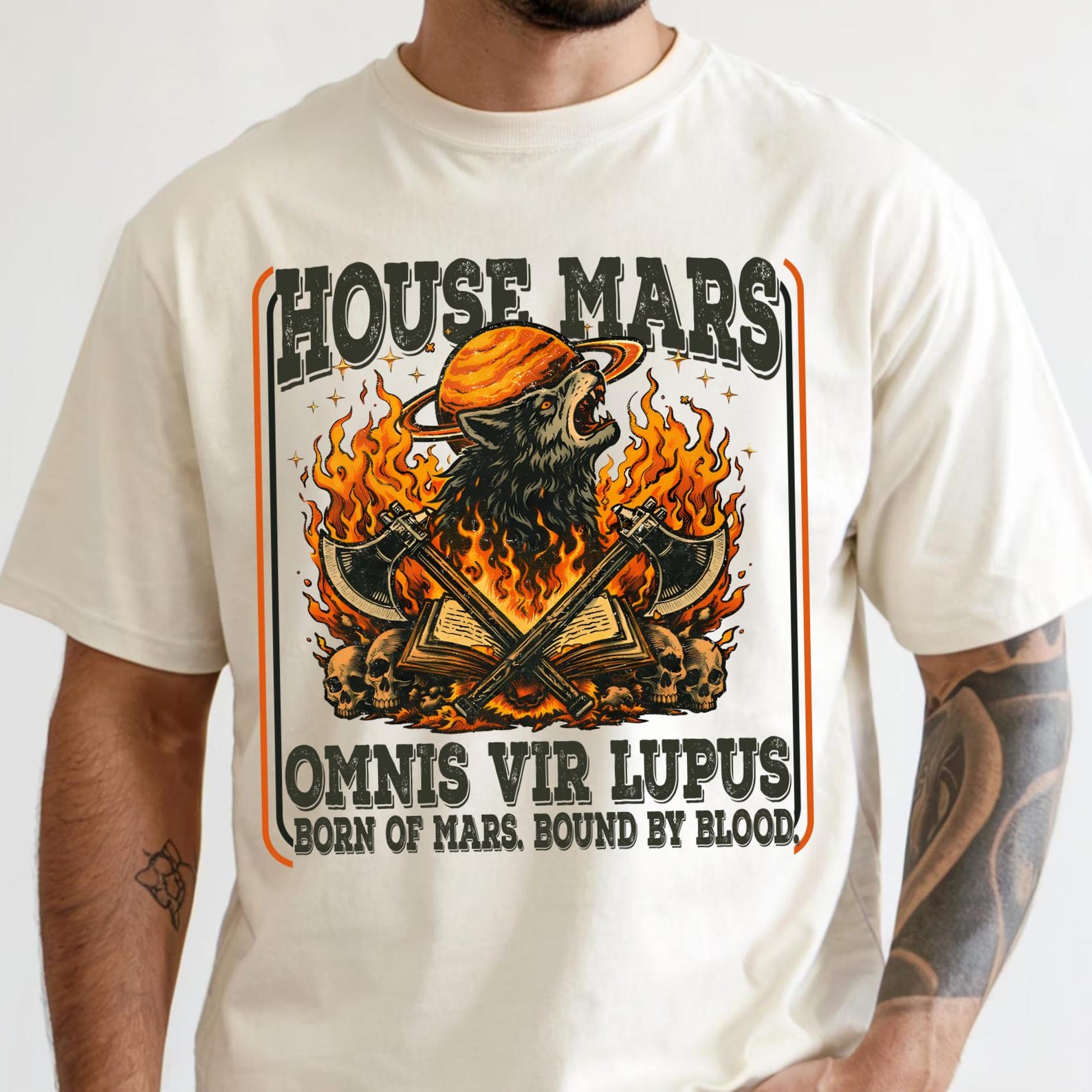 House Mars Shirt, The Institute, Red Rising Fan Shirt, Primus Faction Tee, Omnis Vir Lupus Tee, Bookish Vintage Shirt, Sci-Fi College Tee S