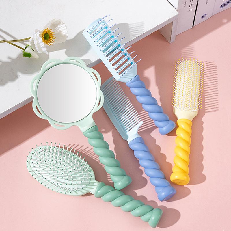 1 Stück Tragbares Niedliches Luftkissen-Kamm-Spiegel-Set Antistatischer Airbag-Kamm und Spiegel Heim-Haarstyling-Werkzeuge für Damen