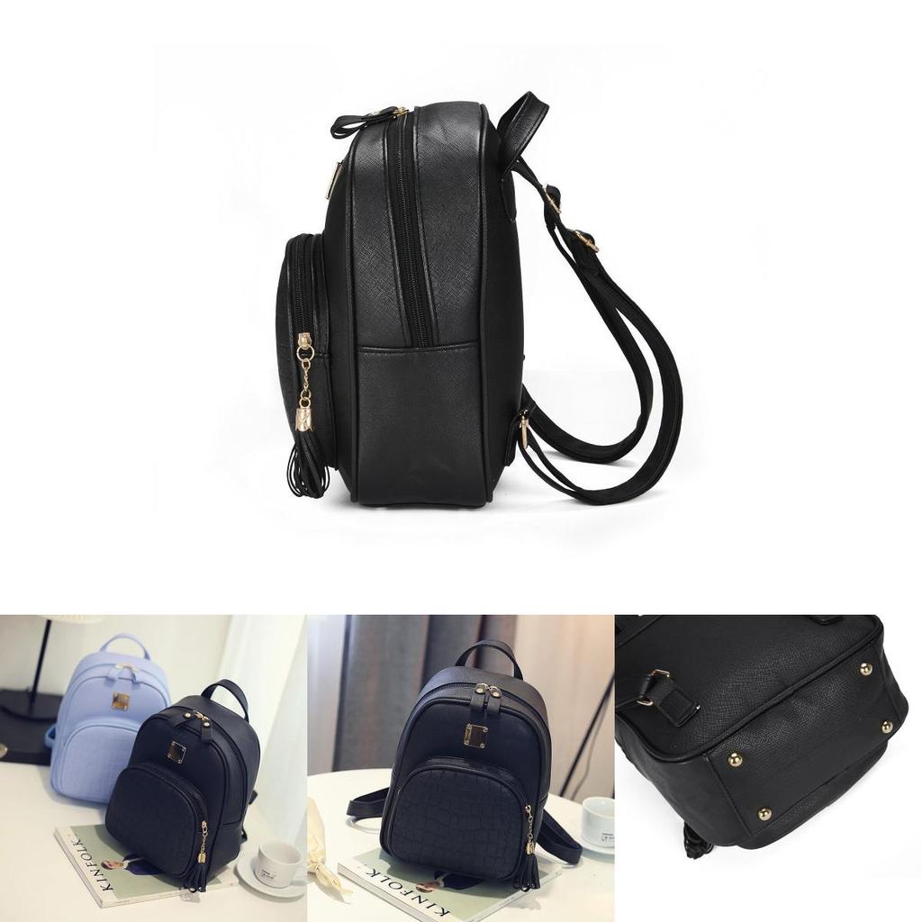 Elegant Women Pu Leather Braided Backpack With Adjustable Straps For Daily Use