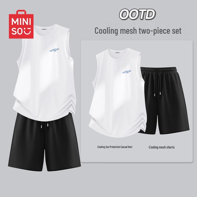 MINISO Men's Summer Quick-Dry Vest & Shorts Set