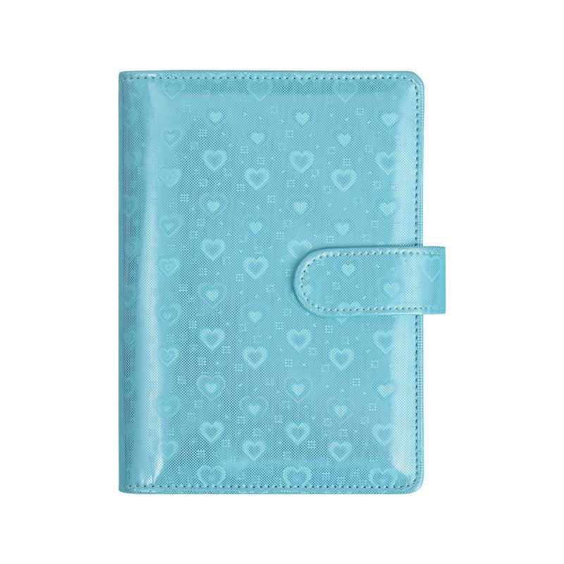 Laser Heart Macaron Loose-Leaf Binder PU Notebook & Budget Book светло-синий