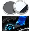 2PCS Car LED Cup Holder Coaster Light, 7 Color-Changing USB Rechargeable Vehicle Cup Holder Pad with Light Sensor, Auto Interior Luminescent