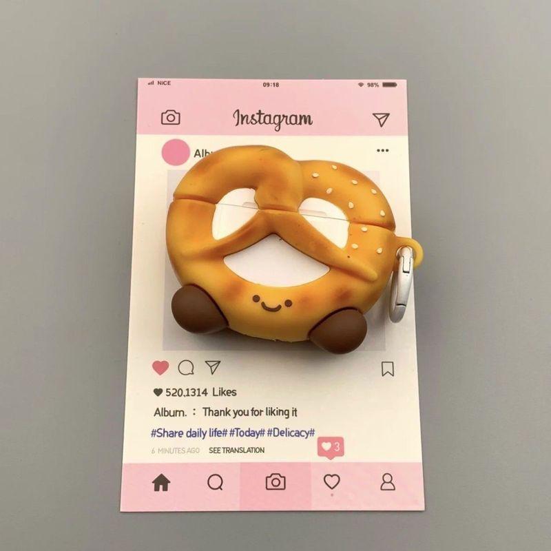 

Creative Hollow Bread for Huawei Freebudsclip Protective Case Freebuds4/5i/SE2 Earphone Case Pro3 Tide New Arrival Huawei freebuds 4 Cut Out bread + white button