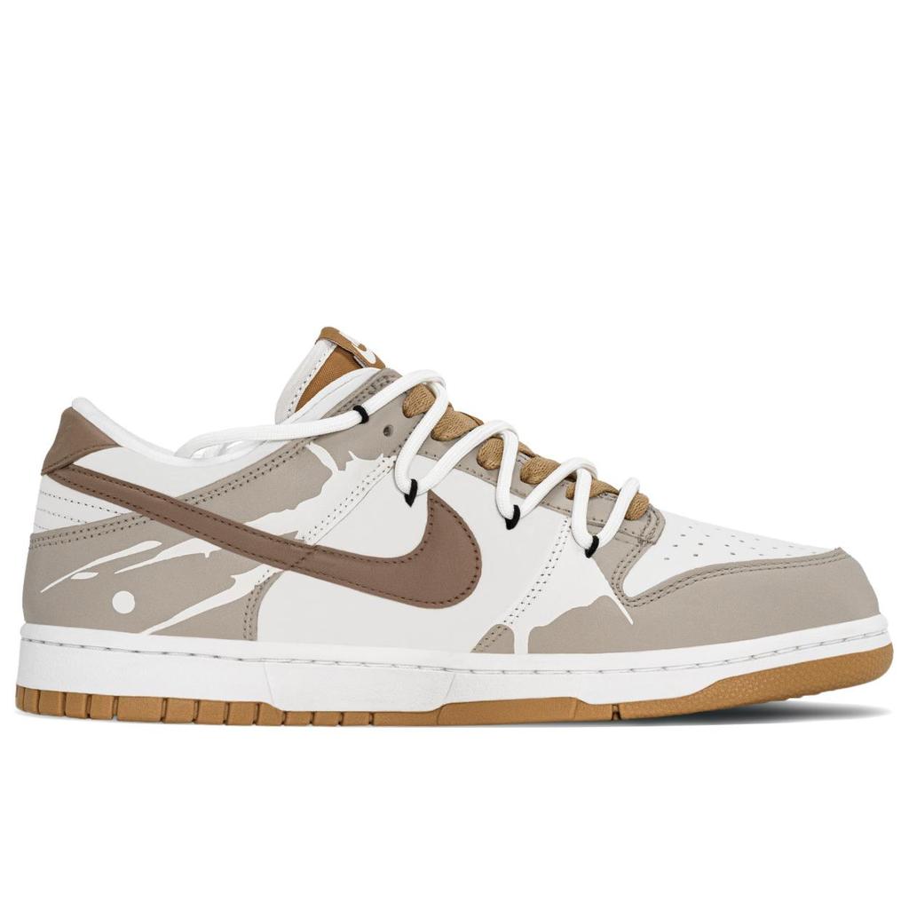 Nike Dunk Slip Resistant Slip Resistant Low top Skateboard Shoes Men's White Brown FQ6965-700(TeamA-)