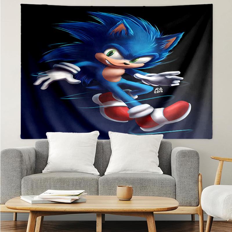 1PC Hedgehog Speed Adventure K-pop Music Group Tapestry Accessories for Bedroom,Livingroom, Dormitory Room Wall Decor Fan Birthday Gifts