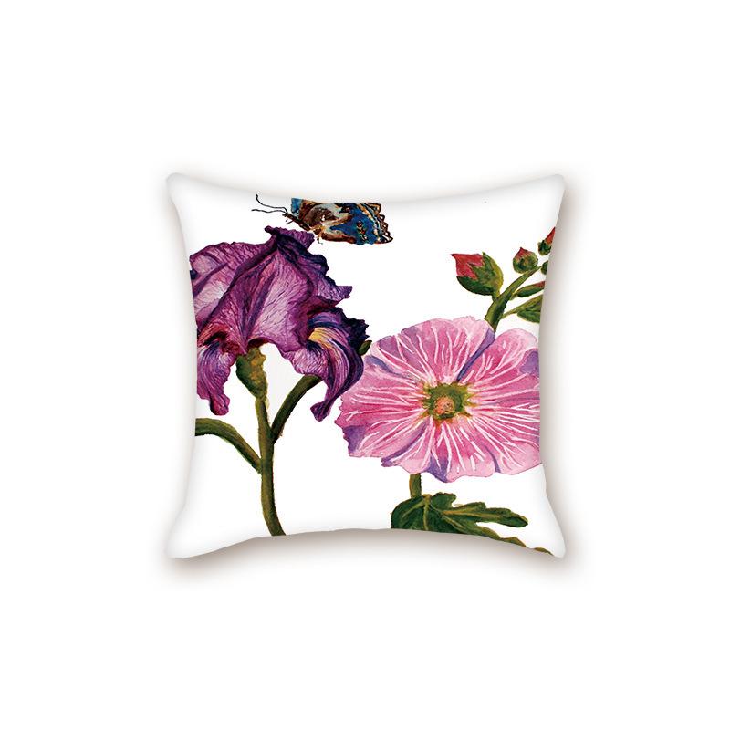 

New Butterfly Series Decorative Home Sofa Cushion Pillow Case Bedside Bedroom Backrest Pillow linen-45x45cm double-sided [without pillow core]