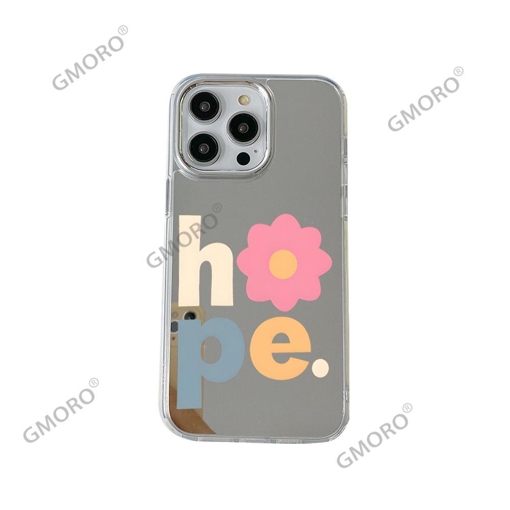 Chunri mobile phone case pink flower suitable for Apple 16 Pro small fresh hard case iPhone17 mirror protective case