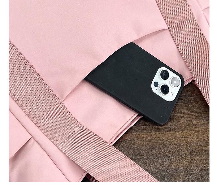 2023 Women's Japanese Solid Color Tote & Shoulder Canvas Handbag - Casual, Simple Mommy Outing Bag