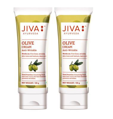 Jiva Olive Cream 100gm Pack Of 2 | Ayurvedic Face Cream For Skin Hydration, Anti-Aging, Wrinkle Reduction, And Collagen Boost