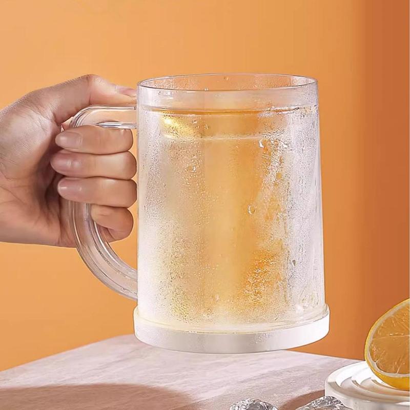 Ice Coffee Cup Freeze Beer Glasses Plastic Double Interlayer Ice Beer Cup Large-Capacity Beverage Ice Mugs Home Drinkware