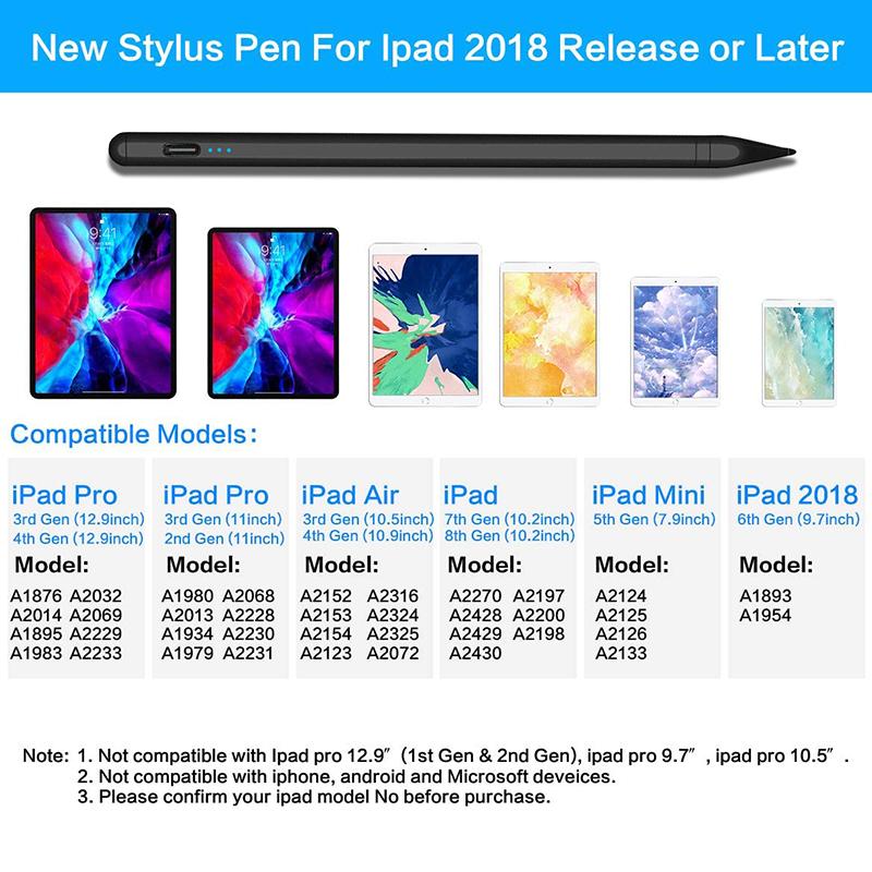 Stylus Pen pentru Apple iPad, stilou digital reîncărcabil pentru iPad Pro/Mini/Air/iPhone, tabletă de telefon cu ecran tactil capacitiv