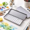 Silver Color Watercolor Portioning Box Portable Empty Paint Tray Detachable Tin Box Paint Palette Box Painting Tool