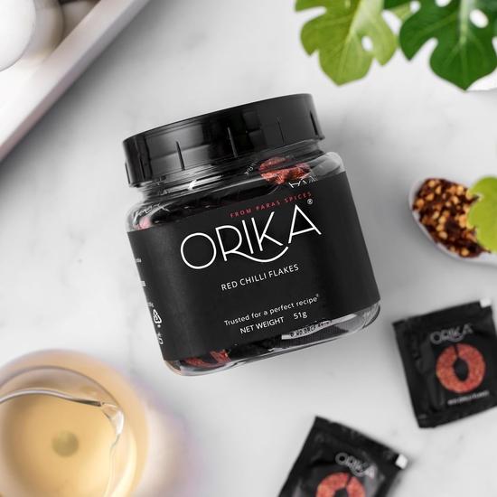 Fulgi de ardei iute Orika 40g | Condiment ideal pentru pizza, paste și pâine cu usturoi | Fără arome și coloranți artificiali