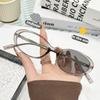 2026 New Fashionable Personalized Cat Eye Photochromic Women's Reading Glasses Retro Outdoor Neutral HD Anti Blue Light Glasses