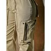 Pantalon Cargo Kaki Taille Haute pour Femme avec Cordon de Serrage et Multiples Poches