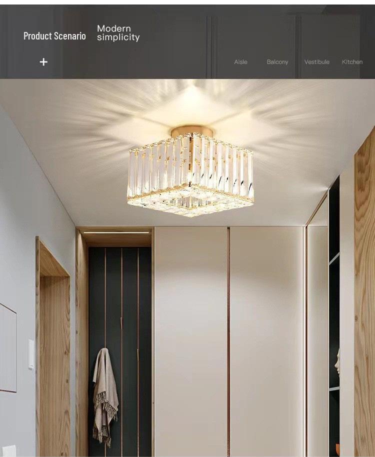 Luxury Crystal Ceiling Light for Nordic Room, Hallway, Entrance, Balcony, or Dining Room - Round/Square Luminaire.