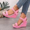 Large Size Sandals Women's New Fish Mouth Wedge Sandals with Buckle