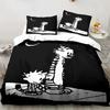 Cartoon Bedding Set C-Calvin&Hobbes 3D Printed Duvet Cover Set Soft Single Twin Double Queen King Size for Kids Child Gift Comic