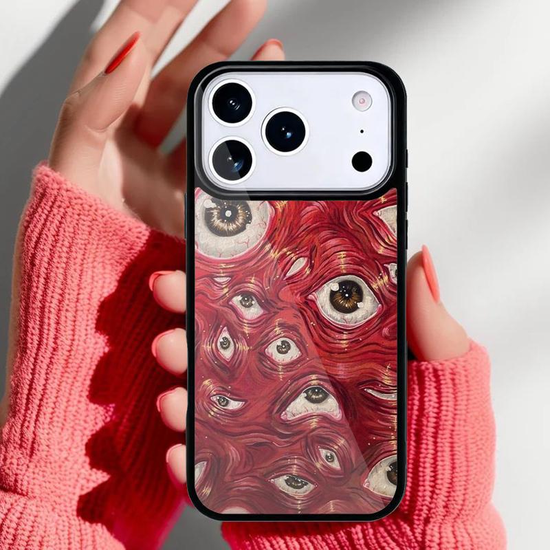 Scary Face Eyes Phone Case for iPhone 17 Air 16e 15 14 13 Pro Max Back Cover for 12 11 Pro Coque