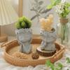 Resin Plant Pot Candle Holder Storage Can Pretty Girl Desktop Ornaments  Garden Pots
