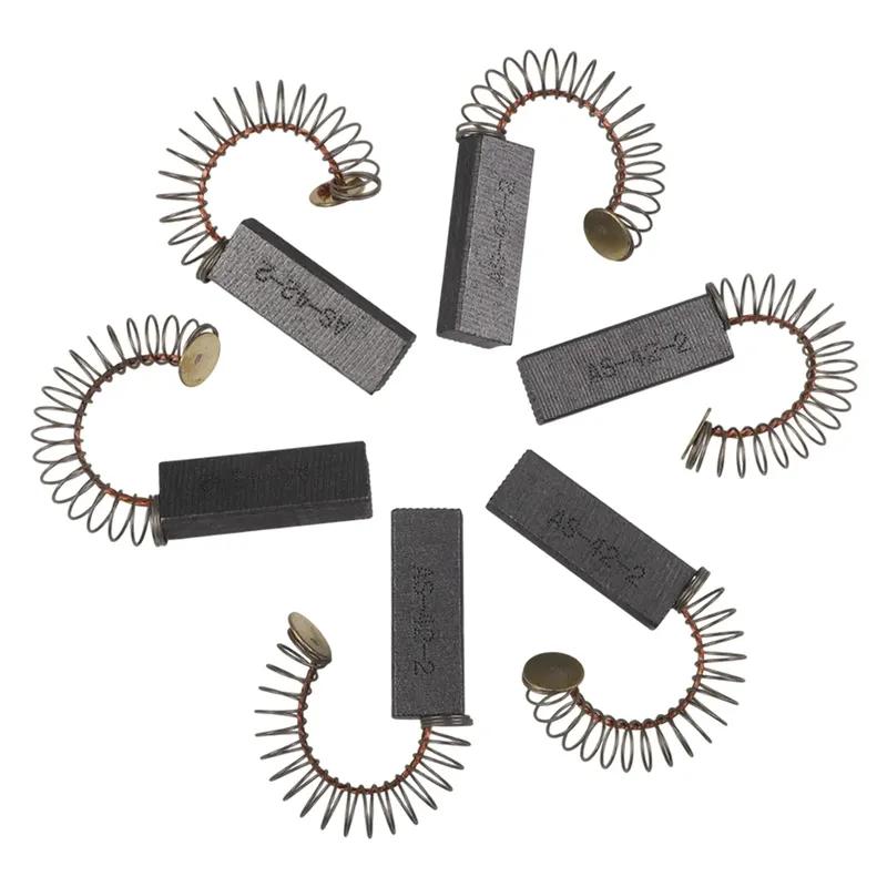 Practical New Carbon Brushes Bushing Repair Parts 6pcs Accessories Assemblies Black And Gold For Electric Motor