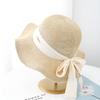 Women's Foldable Fisherman Sun Hat Breathable Sun Protection Wide Brim with Bow Ribbon Fashion Summer Beach Travel Korean Style