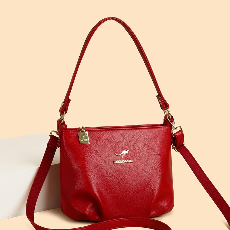 Borsa a Spalla Vintage da Donna in PU Grande Capacità Borsa a Tracolla Piccola Quadrata