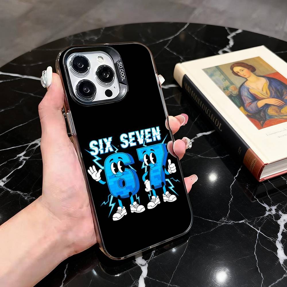 Custodia S-Six SS S-Seven 67 Per iPhone 17,16,15,14,13,12,11 Plus,Pro Max,XS,Colorata Argento Nero Cover