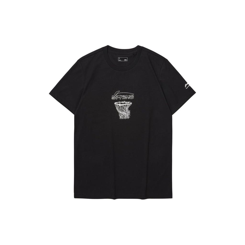 Li Ning Sports Fashion Series Round Neck Casual Outdoor Short Sleeve T-Shirt Men T-Shirt Black AHSU799-2