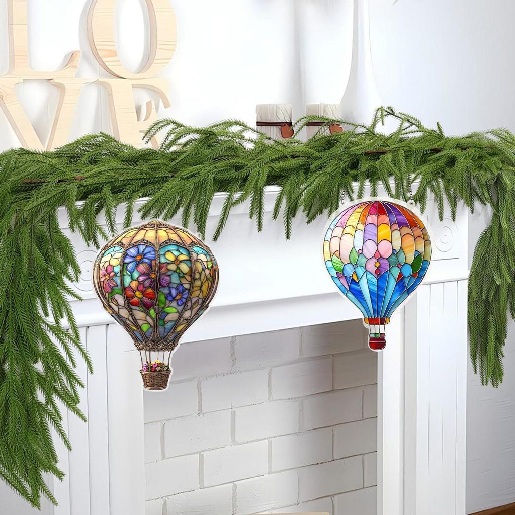 Hot Air Balloon Lantern Decoration Colorful 2d Hot Air Balloon Pendant 2D Acrylic Flat Hot Air Balloon Pendant Love Balloon